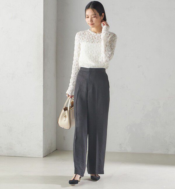 SHIPS for women「〈手洗い可能〉ラッセル レース クルーネック カットソー」|Tシャツ・カットソー|