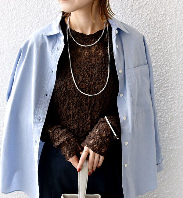 SHIPS for women「〈手洗い可能〉ラッセル レース クルーネック カットソー」|Tシャツ・カットソー|