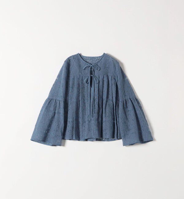 SHIPS any「SHIPS any:〈手洗い可能〉フラワーレース エンブロイダリー フレア シアー ブラウス」|シャツ・ブラウス|