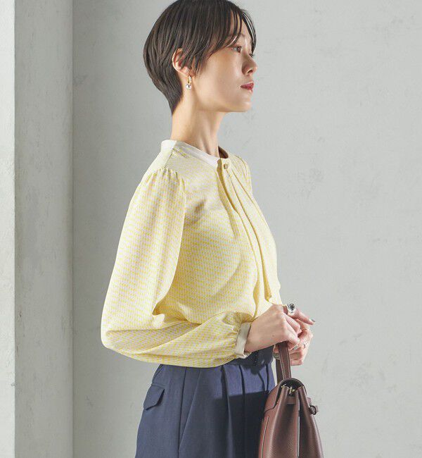 SHIPS for women「〈手洗い可能〉ボウタイ 幾何 プリント 長袖 ブラウス」|シャツ・ブラウス|