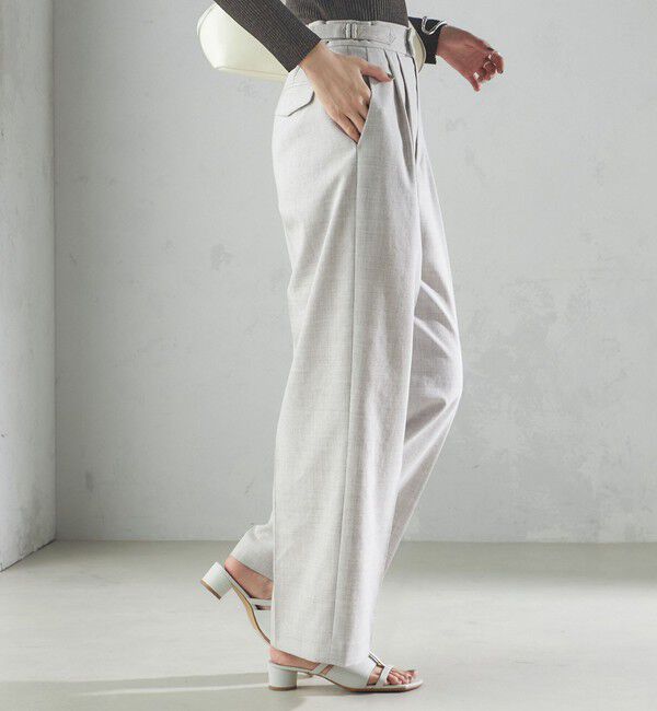 SHIPS for women「〈手洗い可能〉Asami 麻調合繊 2タック ワイドパンツ」|その他|