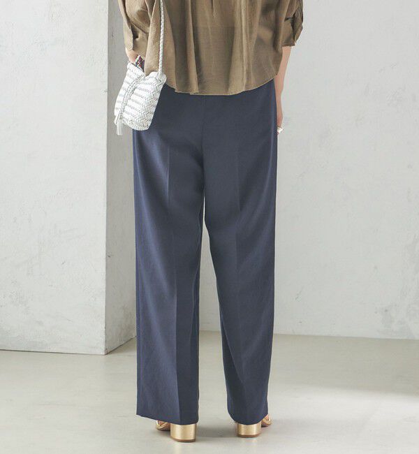 SHIPS for women「〈手洗い可能〉Asami 麻調合繊 2タック ワイドパンツ」|その他|