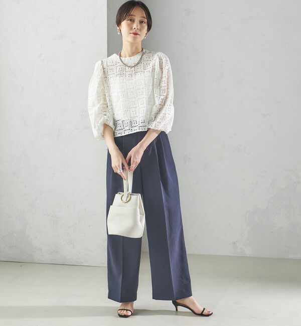 SHIPS for women「〈手洗い可能〉Asami 麻調合繊 2タック ワイドパンツ」|その他|