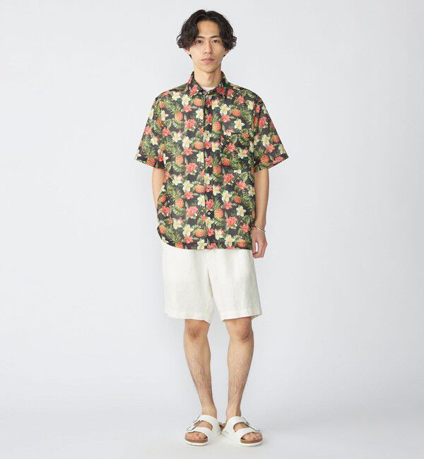 SHIPS「SHIPS: メッシュ プリント レギュラーカラー ショートスリーブ シャツ」|シャツ・ブラウス|