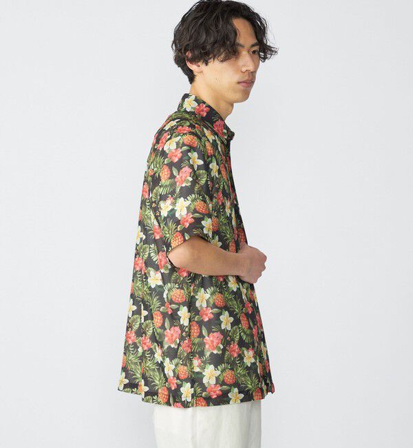 SHIPS「SHIPS: メッシュ プリント レギュラーカラー ショートスリーブ シャツ」|シャツ・ブラウス|