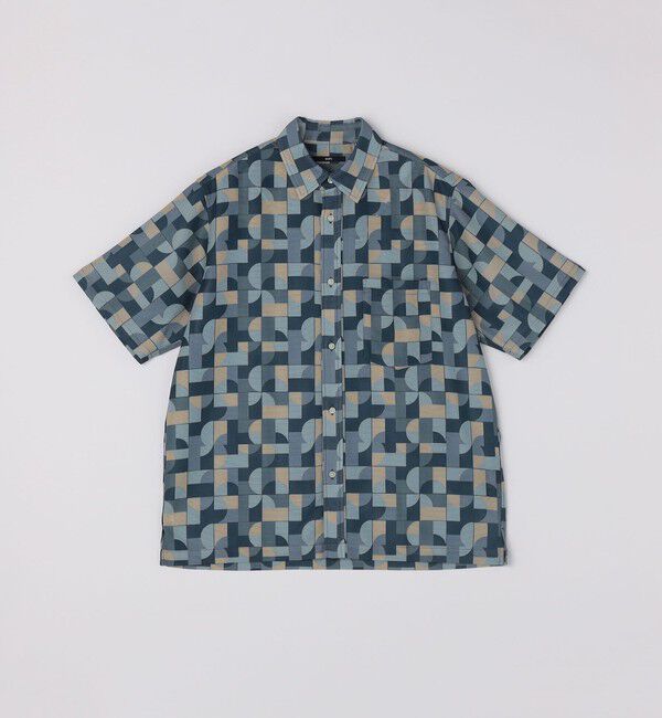 SHIPS「SHIPS: メッシュ プリント レギュラーカラー ショートスリーブ シャツ」|シャツ・ブラウス|