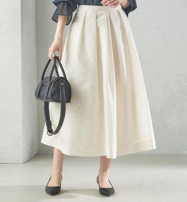 SHIPS for women「〈手洗い可能〉オーガンジー ドット 刺繍 フレア スカート」|スカート|