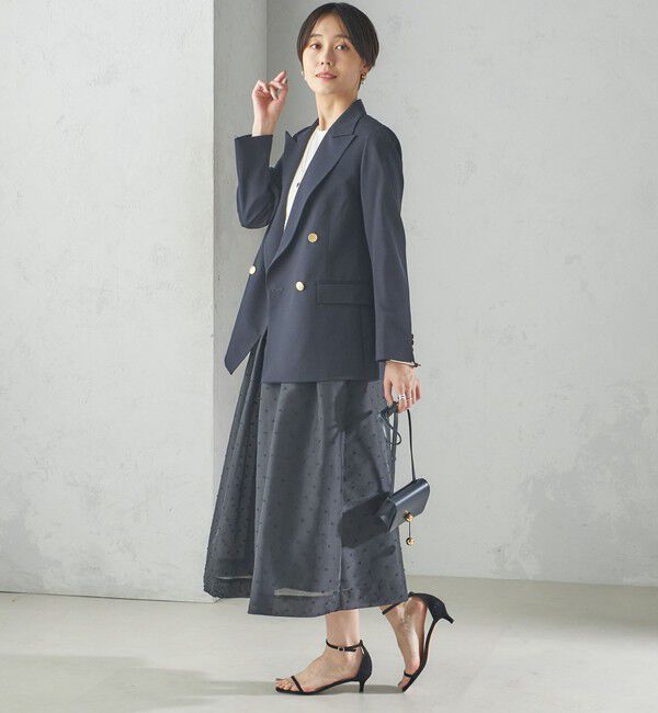 SHIPS for women「〈手洗い可能〉オーガンジー ドット 刺繍 フレア スカート」|スカート|