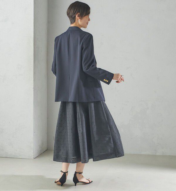 SHIPS for women「〈手洗い可能〉オーガンジー ドット 刺繍 フレア スカート」|スカート|