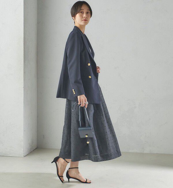 SHIPS for women「〈手洗い可能〉オーガンジー ドット 刺繍 フレア スカート」|スカート|