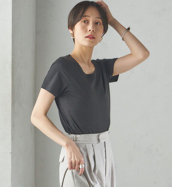 SHIPS for women「〈手洗い可能〉SORONA(R) クルーネック TEE」|Tシャツ・カットソー|
