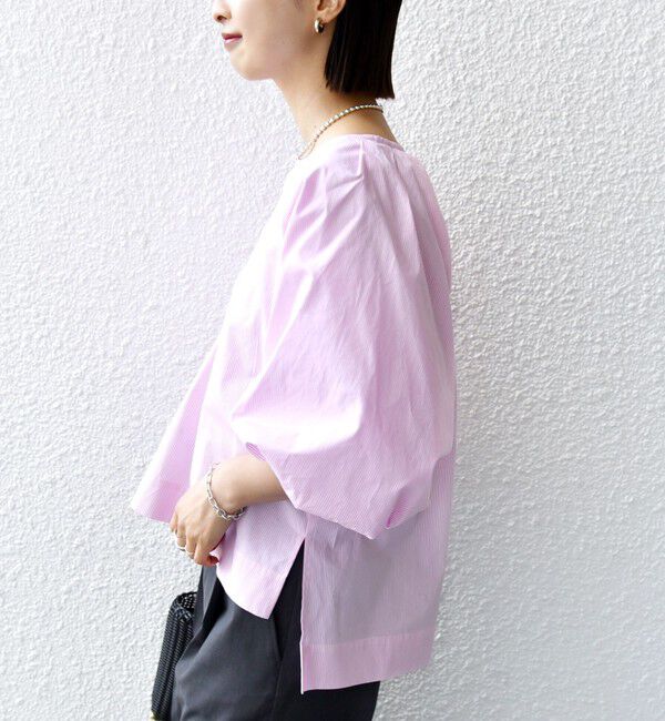 SHIPS for women「〈手洗い可能〉ストライプ バルーン ブラウス」|シャツ・ブラウス|