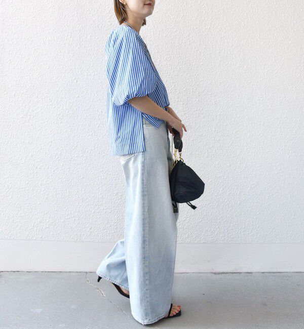 SHIPS for women「〈手洗い可能〉ストライプ バルーン ブラウス」|シャツ・ブラウス|