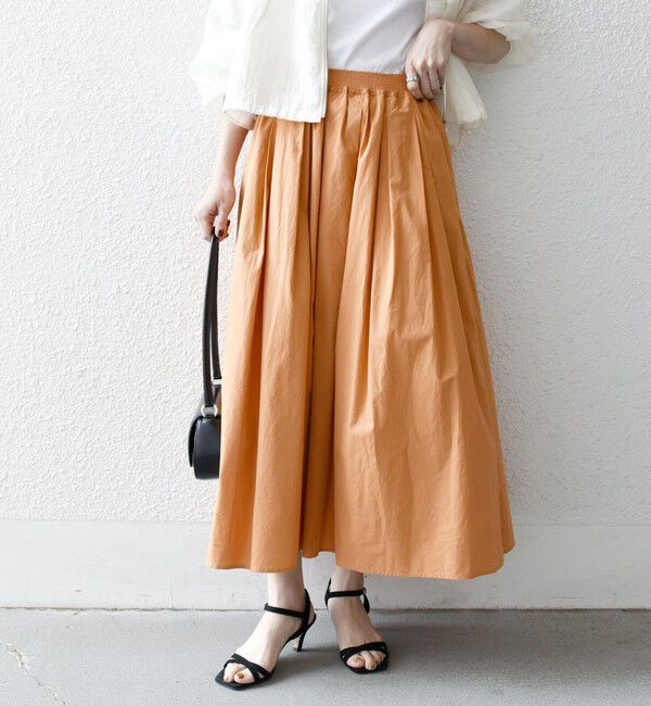 SHIPS any「SHIPS any:〈洗濯機可能〉ポプリン タック フレア ギャザー スカート」|フレア|