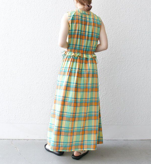 SHIPS any「SHIPS any:〈洗濯機可能〉マドラス チェック ノースリーブ ワンピース」|ワンピース|