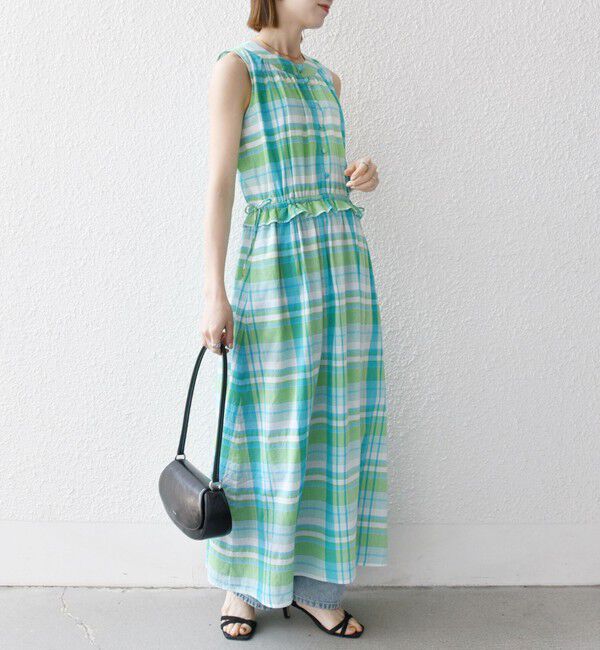 SHIPS any「SHIPS any:〈洗濯機可能〉マドラス チェック ノースリーブ ワンピース」|ワンピース|