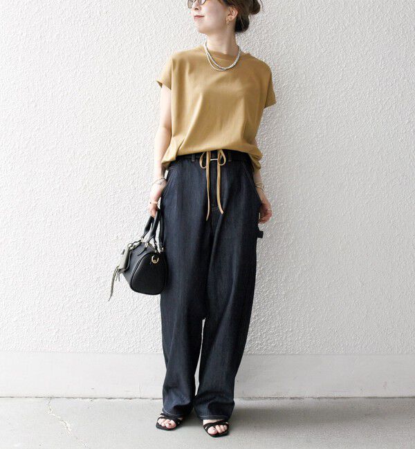 SHIPS any「《一部追加予約》SHIPS any:〈接触冷感/汗染み防止加工/洗濯機可能〉ドロスト フレンチスリーブ TEE」|Tシャツ・カットソー|