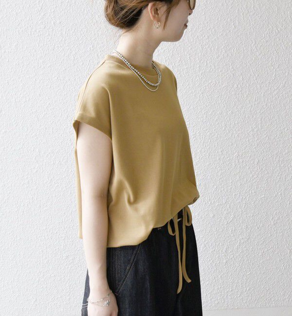 SHIPS any「《一部追加予約》SHIPS any:〈接触冷感/汗染み防止加工/洗濯機可能〉ドロスト フレンチスリーブ TEE」|Tシャツ・カットソー|