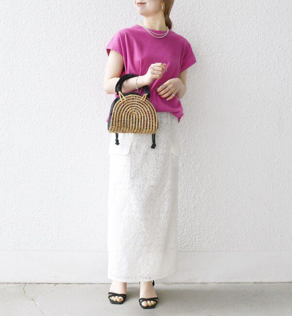 SHIPS any「《一部追加予約》SHIPS any:〈接触冷感/汗染み防止加工/洗濯機可能〉ドロスト フレンチスリーブ TEE」|Tシャツ・カットソー|