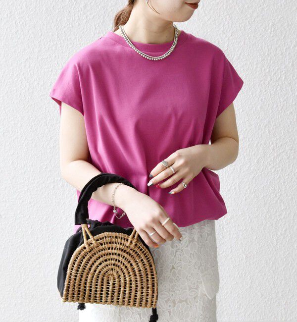 SHIPS any「《一部追加予約》SHIPS any:〈接触冷感/汗染み防止加工/洗濯機可能〉ドロスト フレンチスリーブ TEE」|Tシャツ・カットソー|