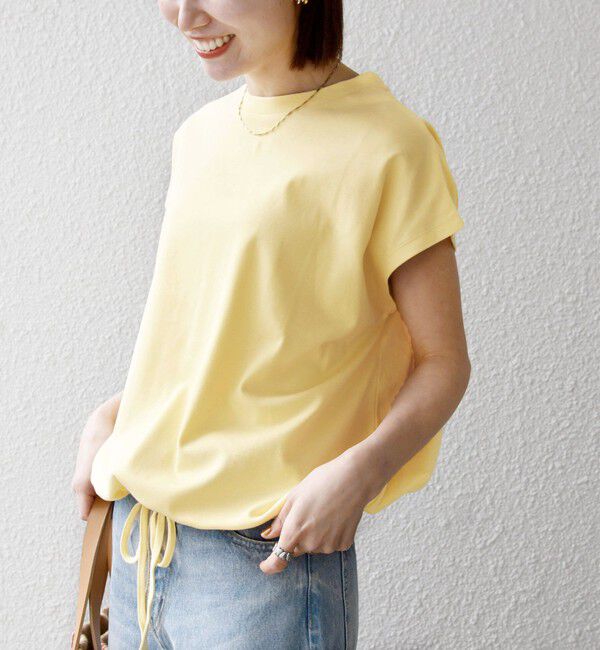 SHIPS any「《一部追加予約》SHIPS any:〈接触冷感/汗染み防止加工/洗濯機可能〉ドロスト フレンチスリーブ TEE」|Tシャツ・カットソー|