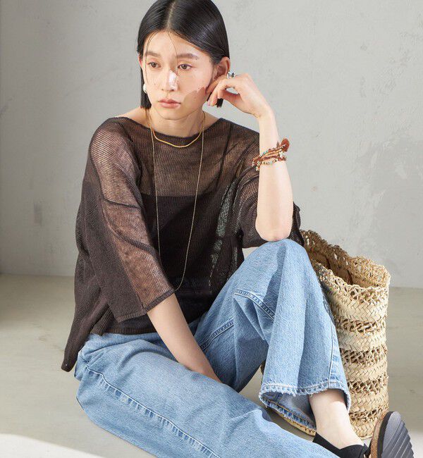 SHIPS for women「〈手洗い可能〉イタリアン シアー リネン プルオーバー」|ニット・セーター|