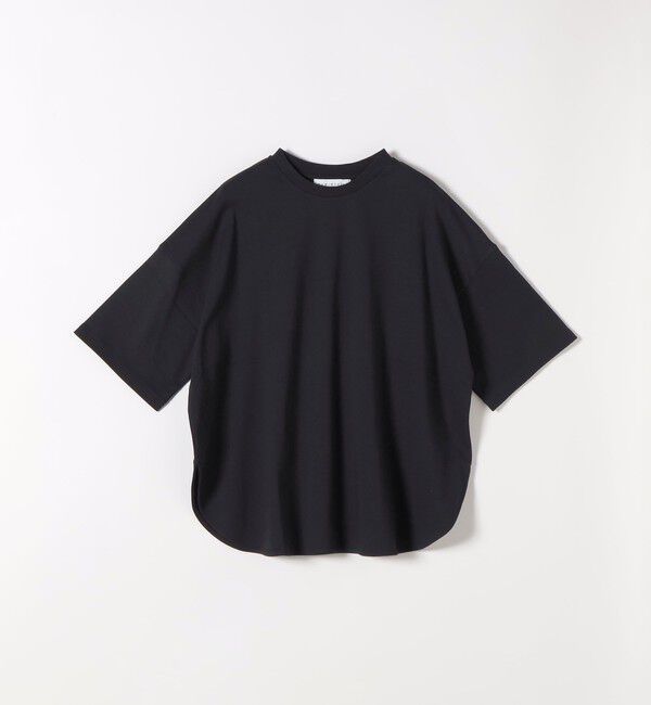 quaranciel「quaranciel:〈接触冷感/汗染み防止加工/洗濯機可能〉ラウンドヘム クルー ビッグ TEE」|Tシャツ・カットソー|