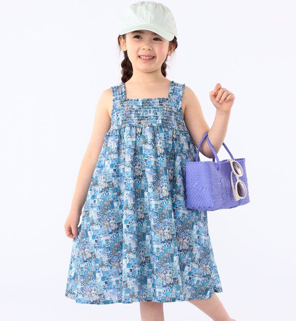 SHIPS KIDS「SHIPS KIDS:100～130cm / リバティ ノースリーブ ワンピース」|ワンピース|