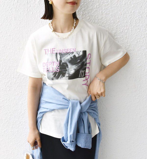 SHIPS for women「【WEB限定】フォト 刺繍 TEE」|Tシャツ・カットソー|