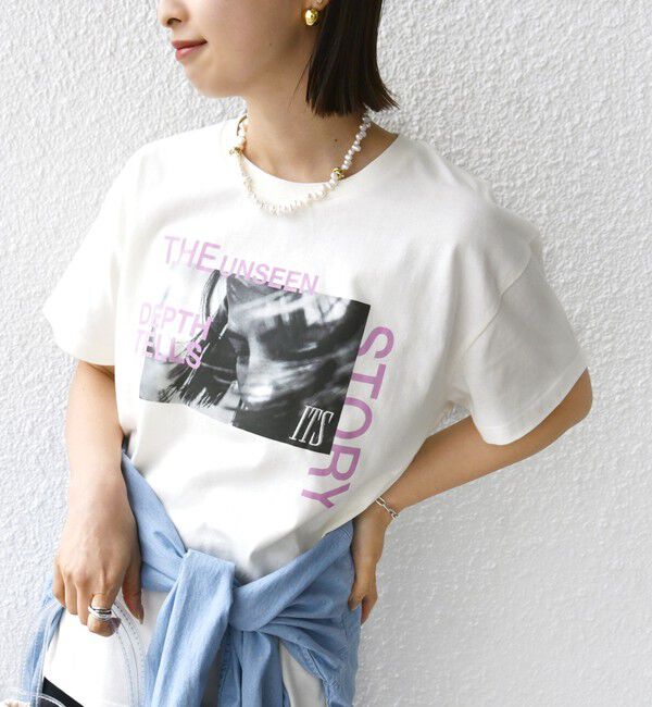 SHIPS for women「【WEB限定】フォト 刺繍 TEE」|Tシャツ・カットソー|