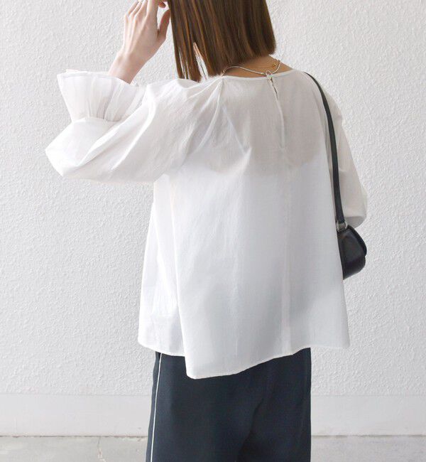 SHIPS any「SHIPS any:〈手洗い可能〉ロープ デザイン ギャザースリーブ フレア ブラウス」|シャツ・ブラウス|