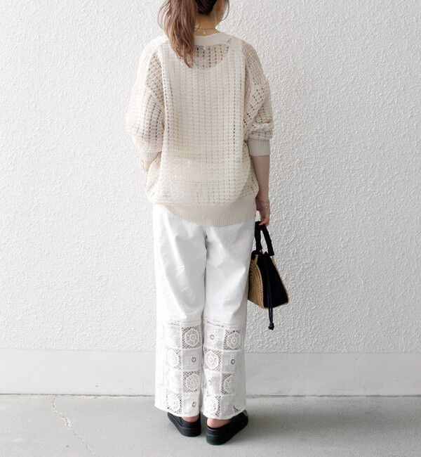 SHIPS any「SHIPS any:〈手洗い可能〉ギマ ワイド Vネック シアー カーディガン」|カーディガン|