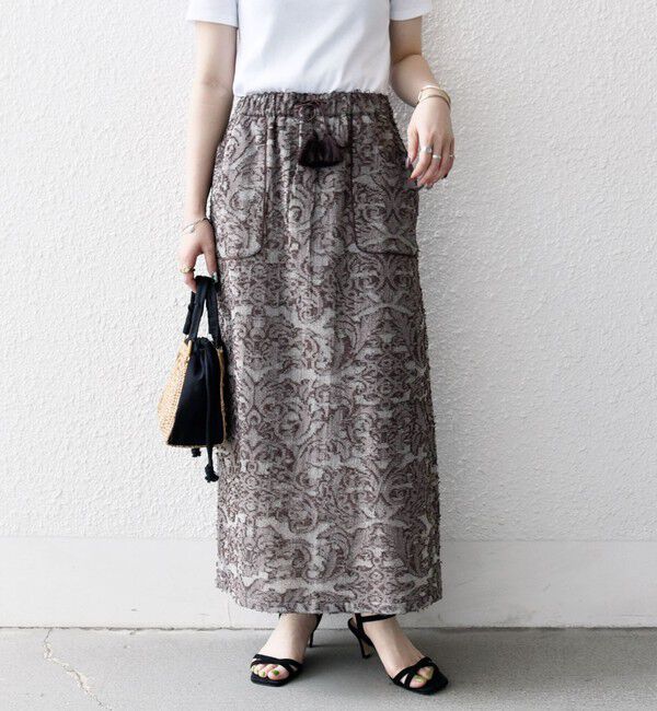 SHIPS any「SHIPS any:〈手洗い可能〉メッシュ ジャカード イージー Iライン スカート」|スカート|