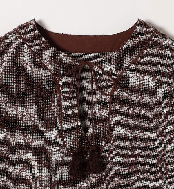 SHIPS any「《追加予約》SHIPS any:〈手洗い可能〉メッシュ ジャカード カフタン スキッパー ブラウス」|シャツ・ブラウス|