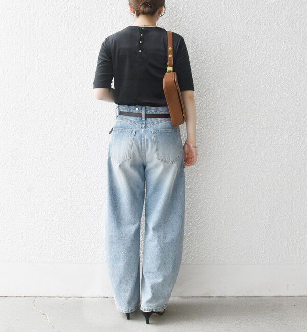 SHIPS any「SHIPS any:〈洗濯機可能〉ポリエステル ベロア ハーフスリーブ コンパクト TEE」|Tシャツ・カットソー|