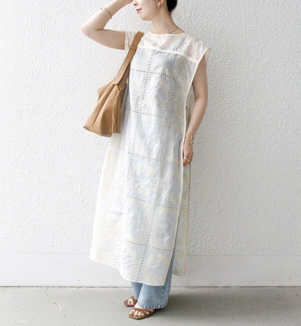 SHIPS any「SHIPS any:〈手洗い可能〉エンブロイダリー レース シアー ワンピース」|ワンピース|