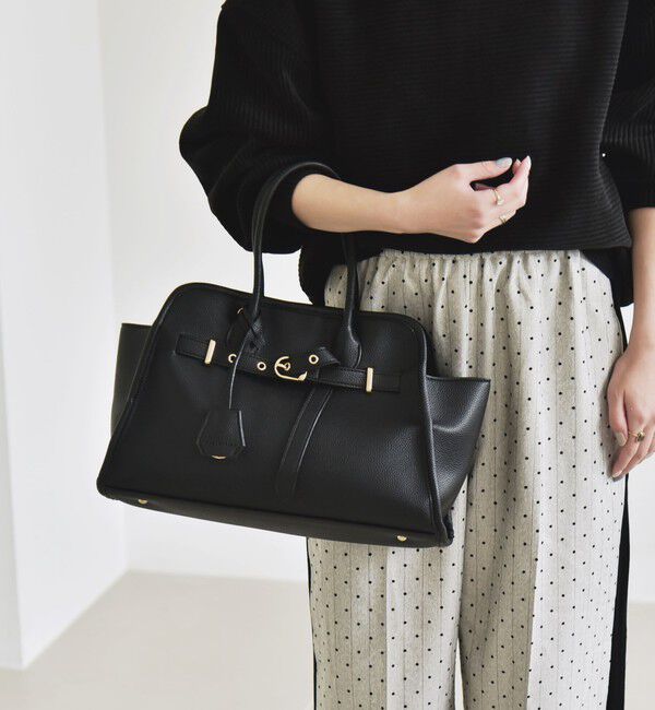 quaranciel「quaranciel: 2way 金具 ベルト スクエア トート バッグ（A4対応）」|トートバッグ|