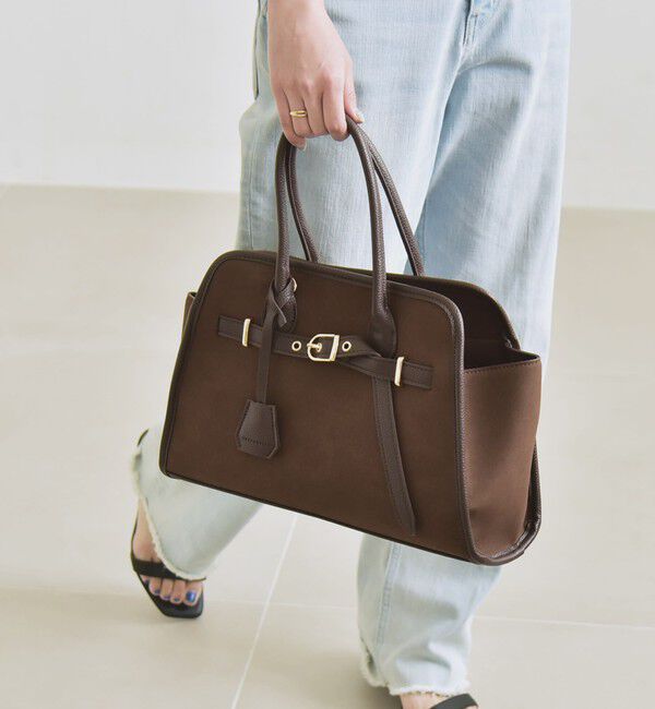 quaranciel「quaranciel: 2way 金具 ベルト スクエア トート バッグ（A4対応）」|トートバッグ|