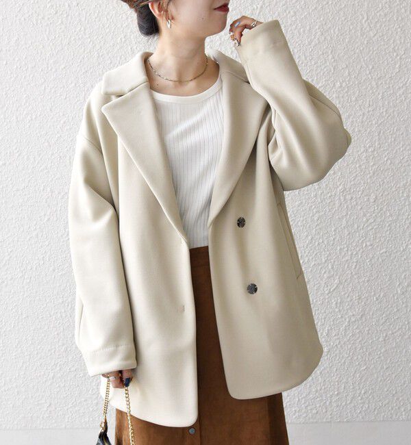 SHIPS any「SHIPS any:〈洗濯機可能〉ダンボール コクーン テーラード ミディ コート」|チェスターコート|