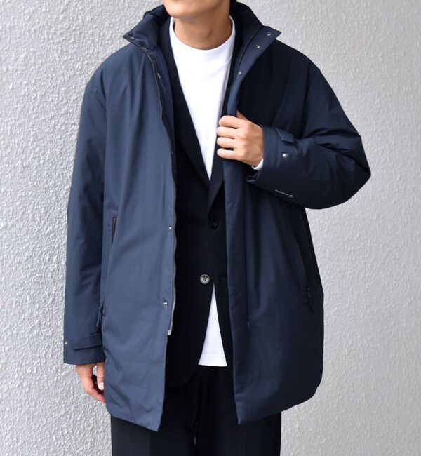 SHIPS any「【WEB限定】SHIPS any:〈撥水/防風等〉多機能 スタンドカラー ダウン ミドル コート 25AW◇」|ダウン|