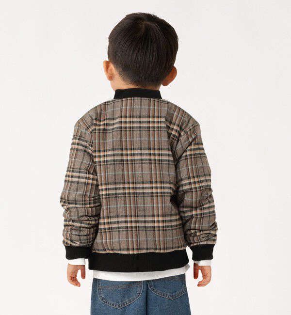 SHIPS Colors 「SHIPS Colors:90～140cm / ボア ボマー ジャケット チェック◇」|ブルゾン・スタジャン|