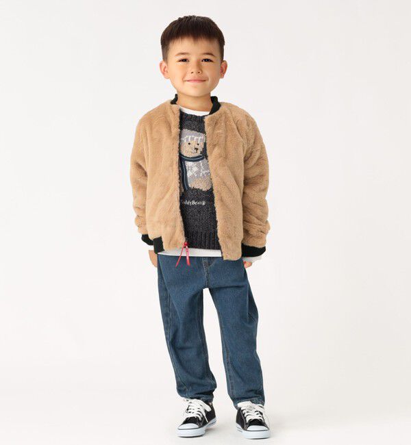 SHIPS Colors 「SHIPS Colors:90～140cm / ボア ボマー ジャケット チェック◇」|ブルゾン・スタジャン|