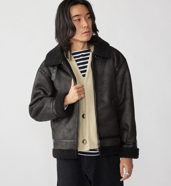 SHIPS「BENCH MARKING SHIRTS: フェイク ムートン B3 ブルゾン」|その他|