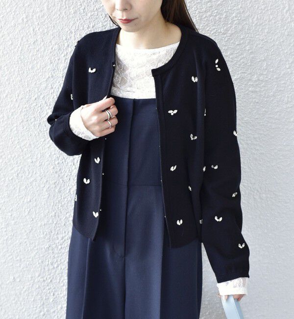 SHIPS Colors 「SHIPS Colors:〈手洗い可能〉ストレッチ レース ボートネック トップス◇」|Tシャツ・カットソー|