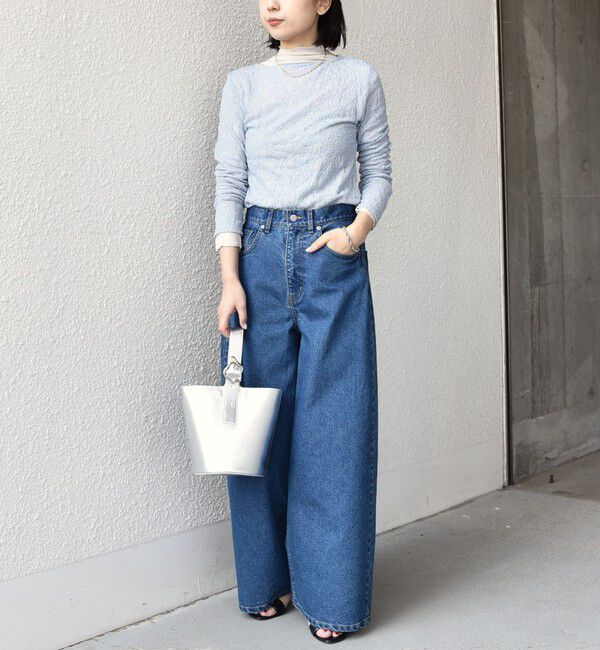 SHIPS Colors 「SHIPS Colors:〈手洗い可能〉ストレッチ レース ボートネック トップス◇」|Tシャツ・カットソー|