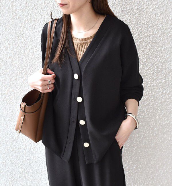 SHIPS Colors 「SHIPS Colors:〈手洗い可能〉カット ジョーゼット Vネック カーディガン（セットアップ対応可能）」|カーディガン|