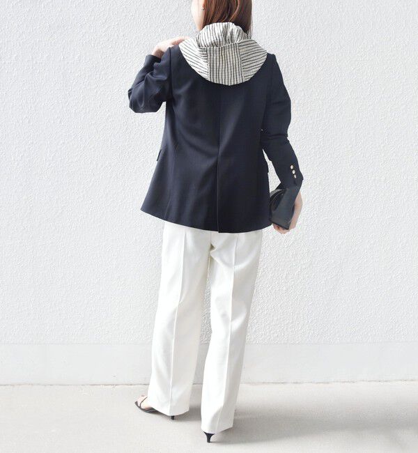 SHIPS for women「【WEB限定】〈手洗い可能〉ストライプ フード 羽織り シャツ」|シャツ・ブラウス|