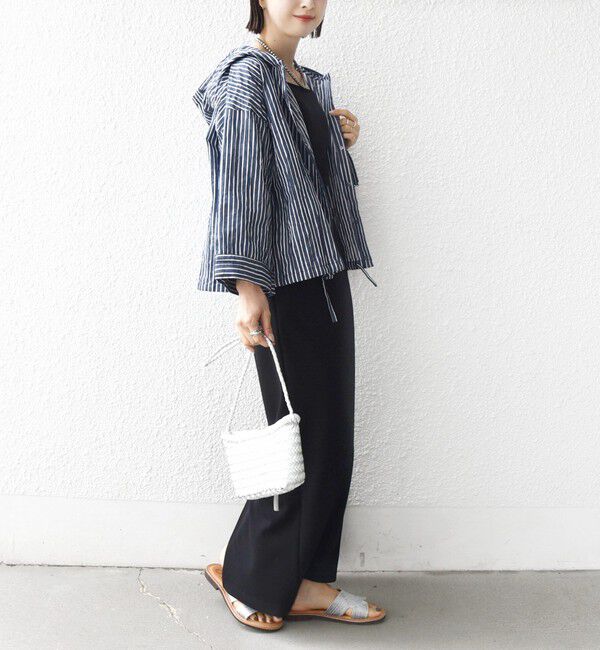 SHIPS for women「【WEB限定】〈手洗い可能〉ストライプ フード 羽織り シャツ」|シャツ・ブラウス|