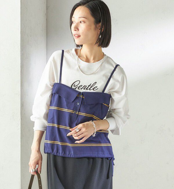 SHIPS for women「《予約》【SHIPS別注】crinkle crinkle crinkle:〈洗濯機可能〉POLO CAMI」|キャミソール|
