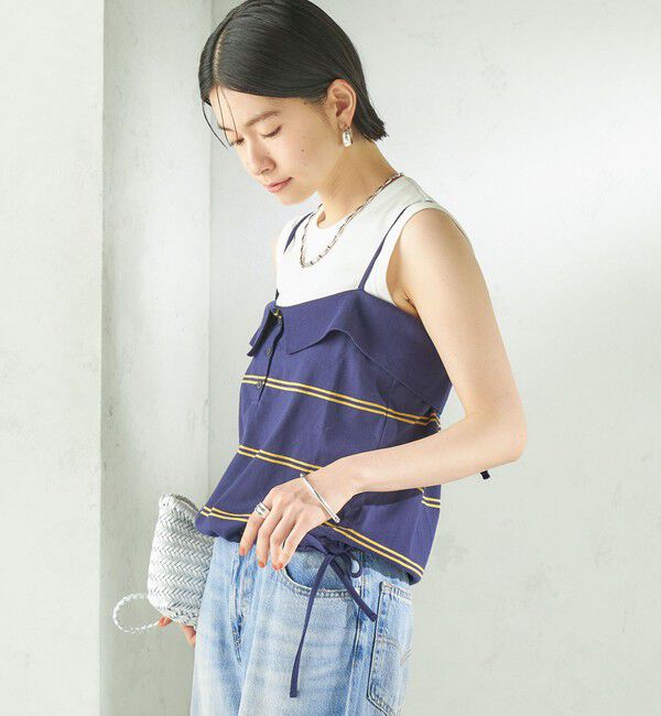 SHIPS for women「《予約》【SHIPS別注】crinkle crinkle crinkle:〈洗濯機可能〉POLO CAMI」|キャミソール|